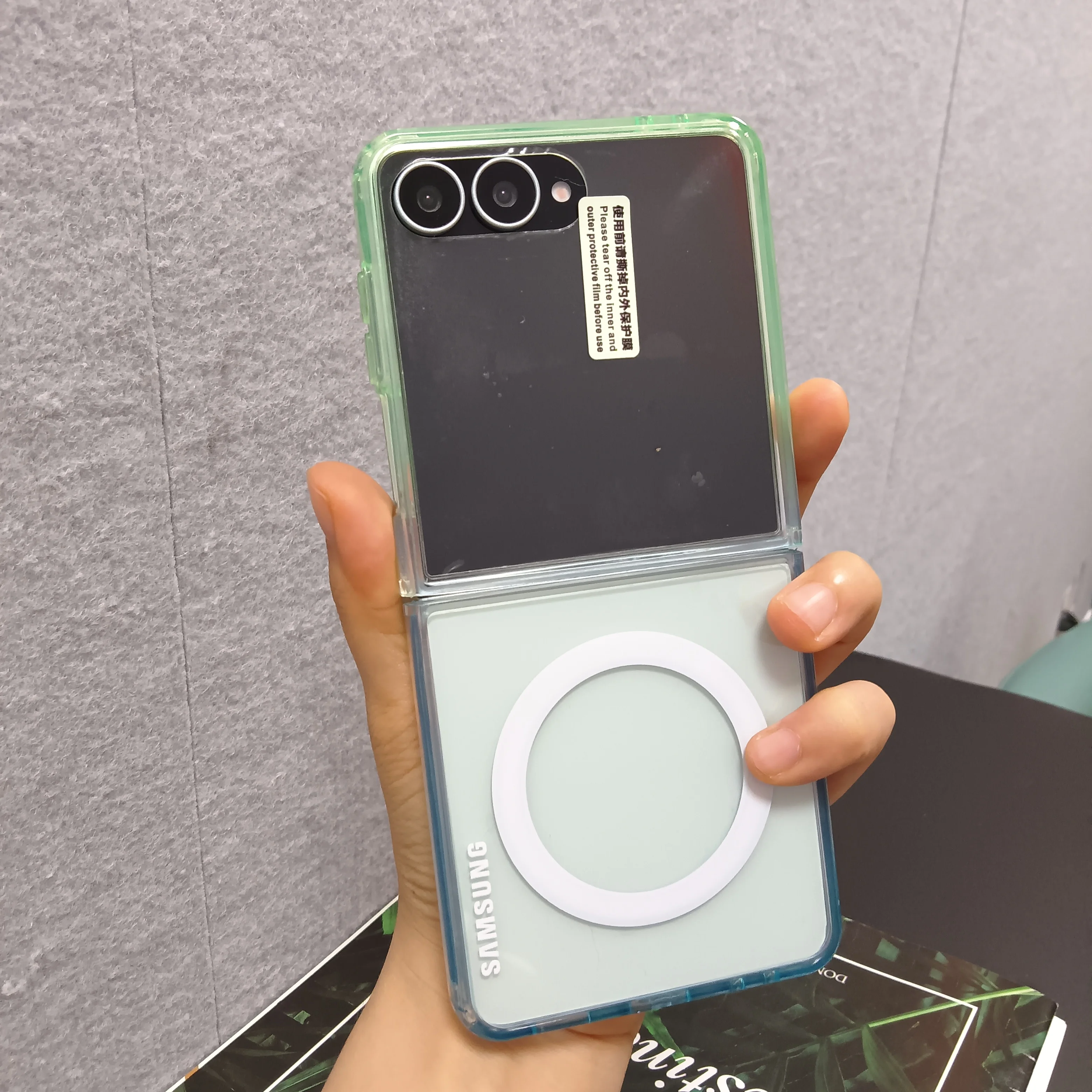 Gradient Clear Magnetic Shockproof Case with MagSafe Charging Compatibility