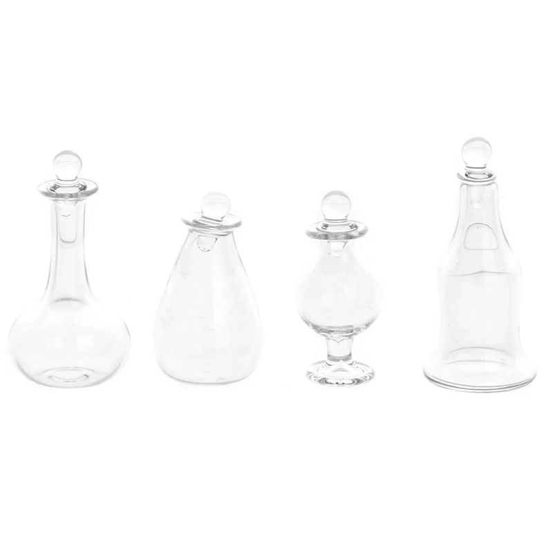 1Pc Miniature Glass Candy Jar Model 1/12 Scale Simulation Food Dessert Can for Dollhouse Decoration Toys Accessories