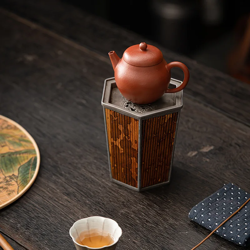 Bamboo Hexagonal Jianshui Retro Small Dry Soaking Kung Fu Tea Set Tea Residue Jar Water Bowl Water Washing Tea Ceremony