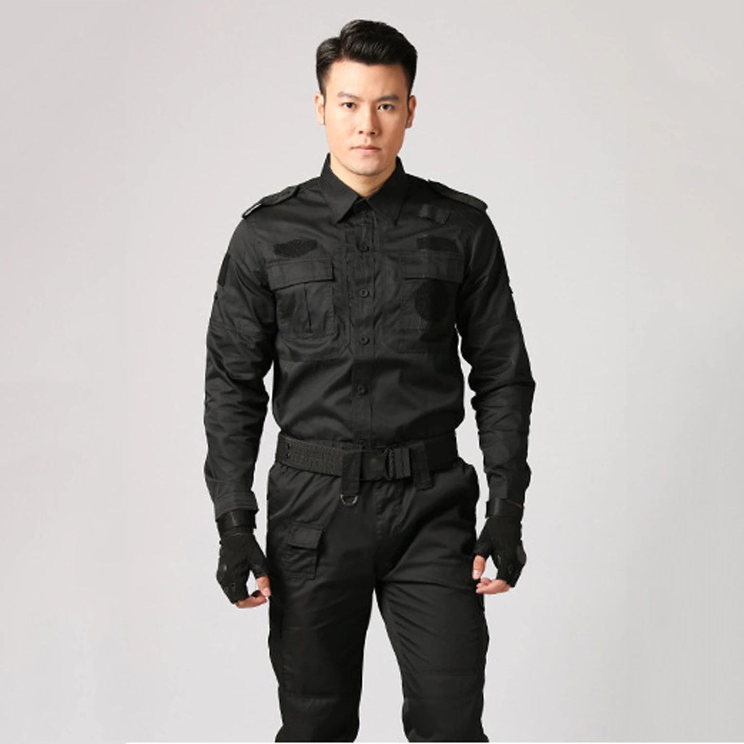 Black Uniforms Security Guard Uniform Clothing Workshop Outdoor Training Waterproof Summer Autumn Long Sleeve 2