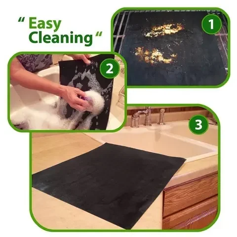 

BBQ 3Pcs Non-stick BBQ Grill Mat Baking Mat Cooking Grilling Sheet Barbeque Heat Resistance Easily Cleaned Kitchen Tools