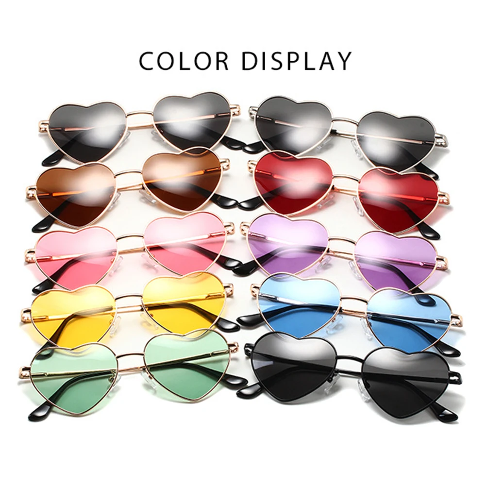

2022 Fashion Polarized Heart Shape Women Sunglasses Rimless Sun Glasses For Women Vintage Anti-glare Driving Glasses For Female