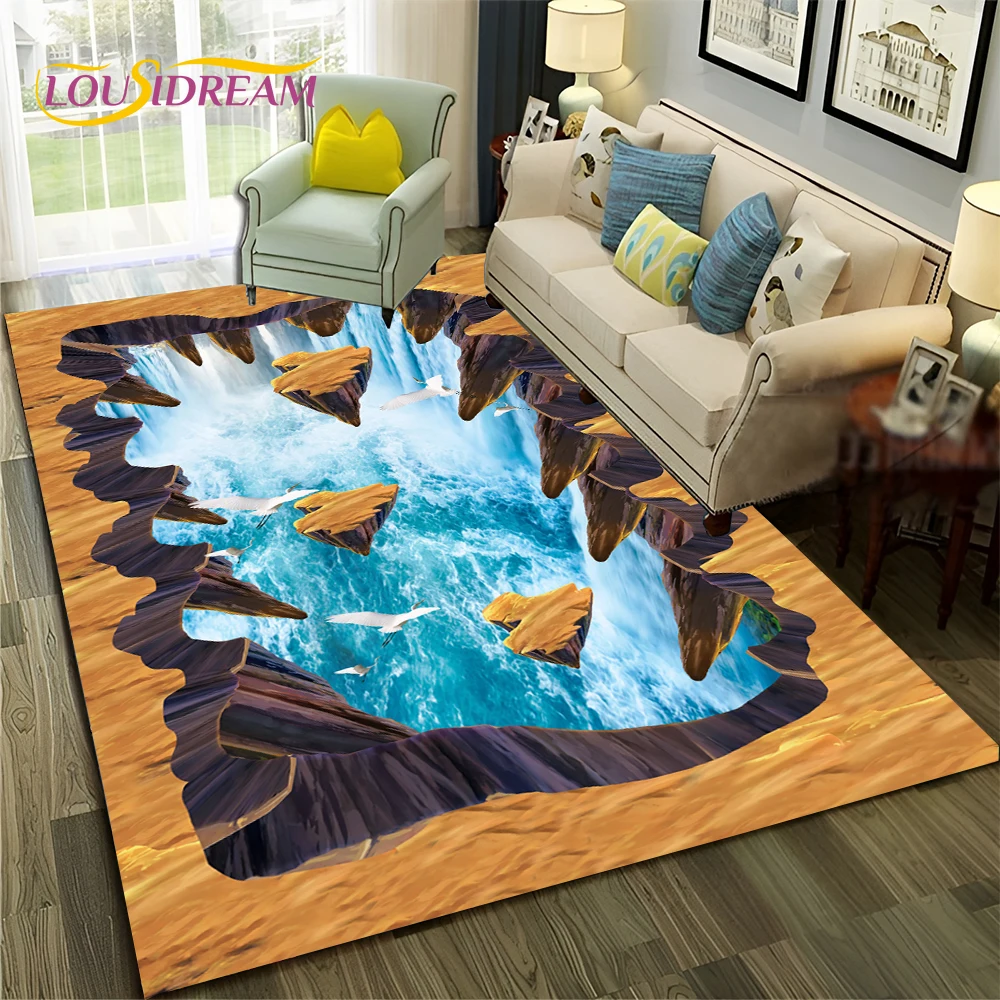 

HD Hallucination Vision 3D Illusion Carpet Rug for Home Living Room Bedroom Sofa Doormat Decor,Child Area Rug Non-slip Floor Mat