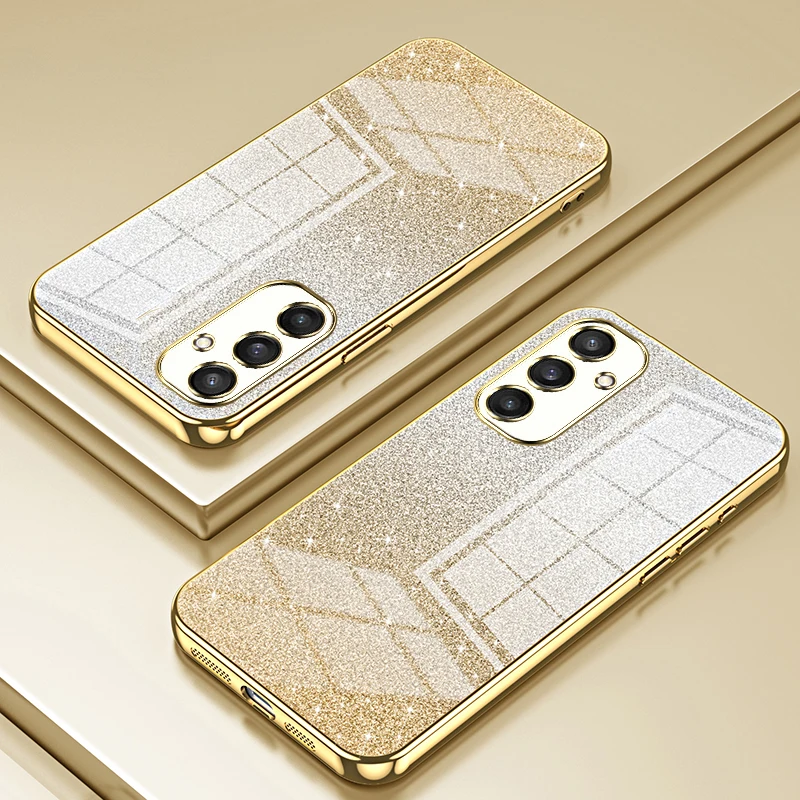 FLYKYLIN Luxury Gradient Glitter Bling Plating Soft Silicone Back Cover