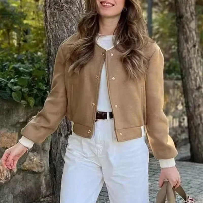 Women's Bombers Jackets Coat Khali Short Outwear Long Sleeve Vintage Vested Female Kurtki Casual Loose Korean zaaztrafins Jacket