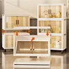 Large Kitchen Cabinets Double Door Folding Storage Box Home Living Room Toy Storage Cabinets Multi-layer Kitchen Storage Box Z 4