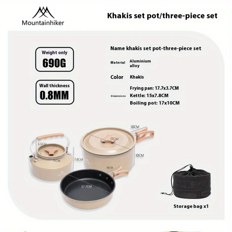 Mountainhiker new set pot kettle outdoor pots and pans stove camping equipment cooker cooker cooker cooker cooker cooker