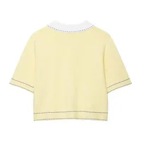 Automne tricoté décontracté col Polo pull femmes mode vêtements d'extérieur fibre de Polyester coupe-vent Style nouveauté 2