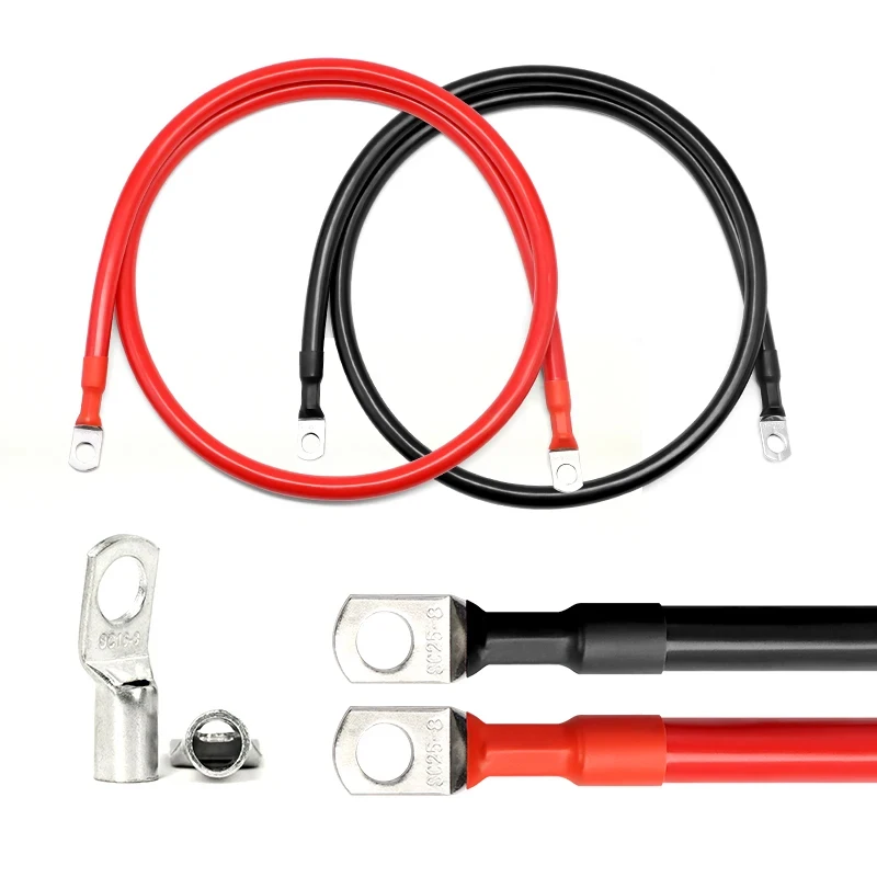 Premium Battery Connection Cable - PVC Insulated Pure Copper Wire with Tinned Copper Lug Terminal