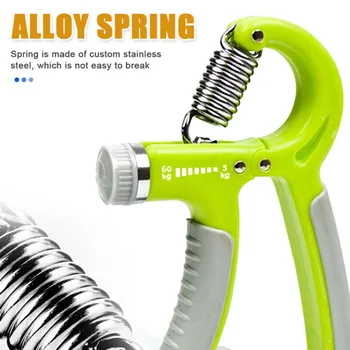 5-60KG Adjustable Hand Trainer Gym Fitness Training Hand Grip Exerciser Wrist Finger Rehabilitation Training Hand Grip Green 2