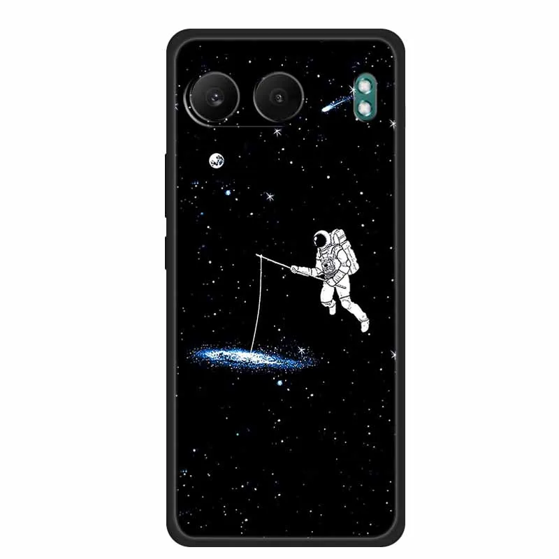 Astronaut Design Soft Silicone TPU Phone Case - Space-Themed Back Cover