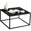Black Coffee Table Small Square Coffee Table Simple Modern Center Table for Living Room Home Office 27.6 * 27.6 * 15.7Inch Easy 1