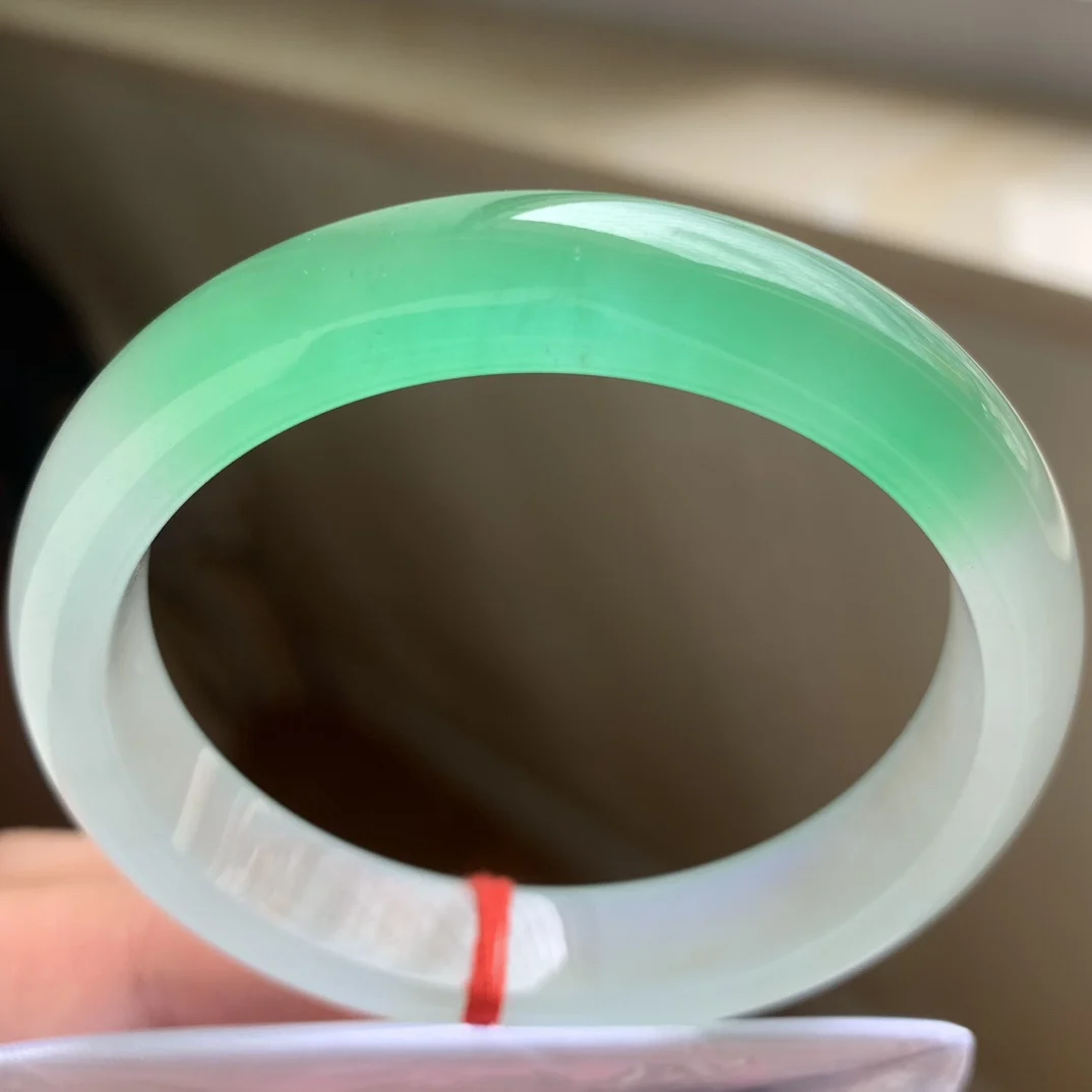 

New Natural Jadeite Ice-Transparent Jade Ice Float Green Quality Jade-Bracelet Perfect Bangles Handring Fine Jewelry