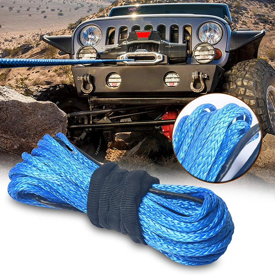 

Tow Rope Synthetic Fiber Rope 6mm*15m High Quality Uhmwpe Winch Rope Line Rope For ATV UTV Off-Road Car SUV JEEP 4X4 4WD