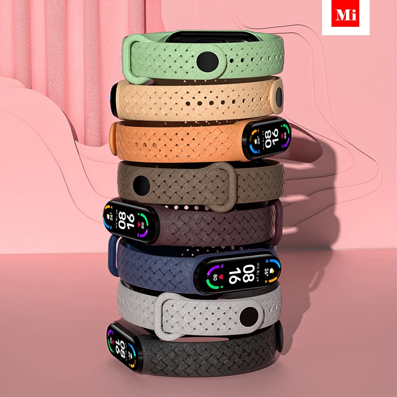 

Wrist Bracelet For Xiaomi Mi Band 7 Quick Replacement Sport breathable Silicone Braided woven Correa NFC Miband 6 5 4 8 strap