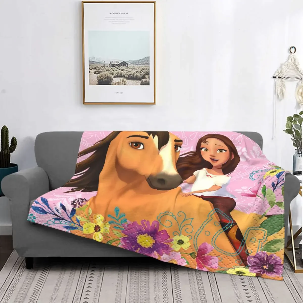 

Фланелевое Одеяло с рисунком лошадей, Фланелевое теплое покрывало для дома