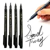 4Pcs/set Calligraphy Brush Pens, Hand Lettering Pens Soft and Hard Tip Water Based Black Ink Marker Set  Art Drawings Markers 1