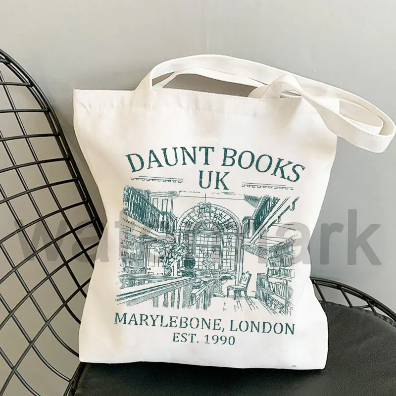 Aesthetics Shopping Bag Handbags Library Bag Shakespeare and Company Totes Daunt Books Tote Bag Canvas Shoulder Bag Back To Gift