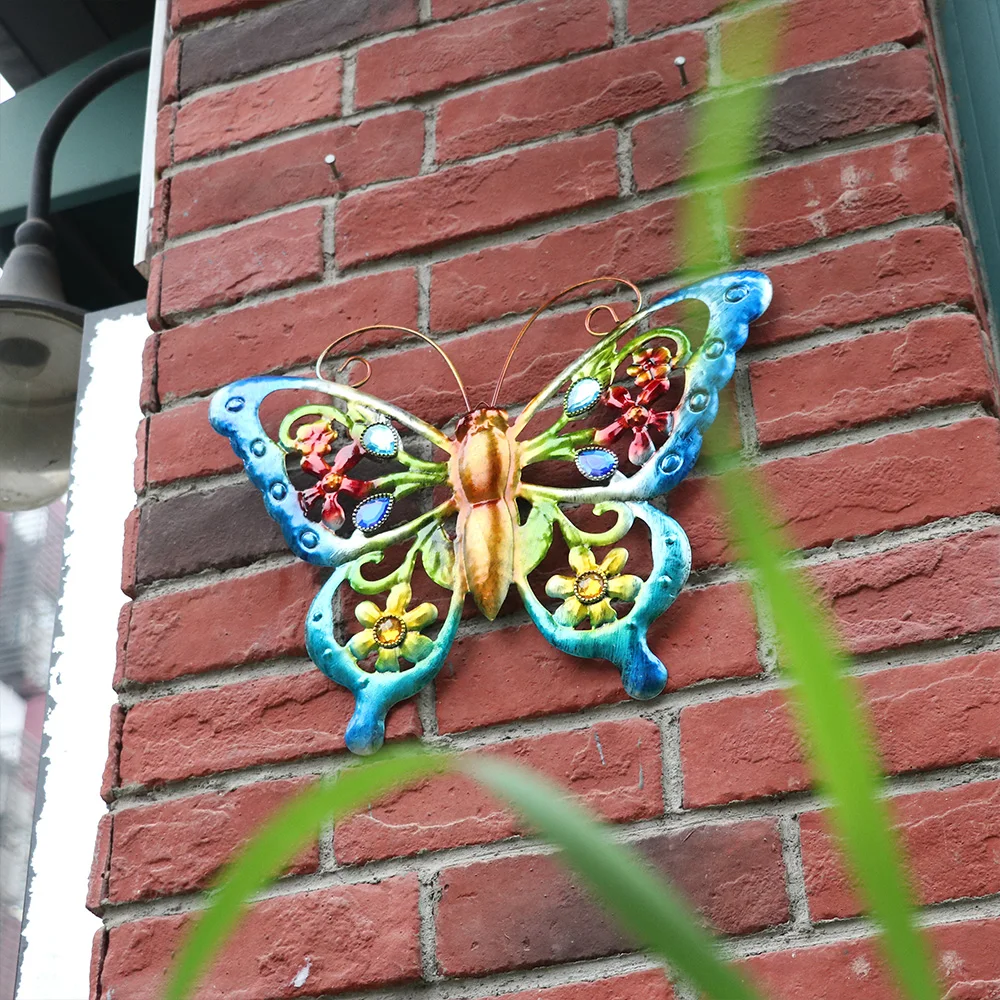 Colorful 3D Metal Butterfly and Mermaid Decorative Wall Art Sculpture