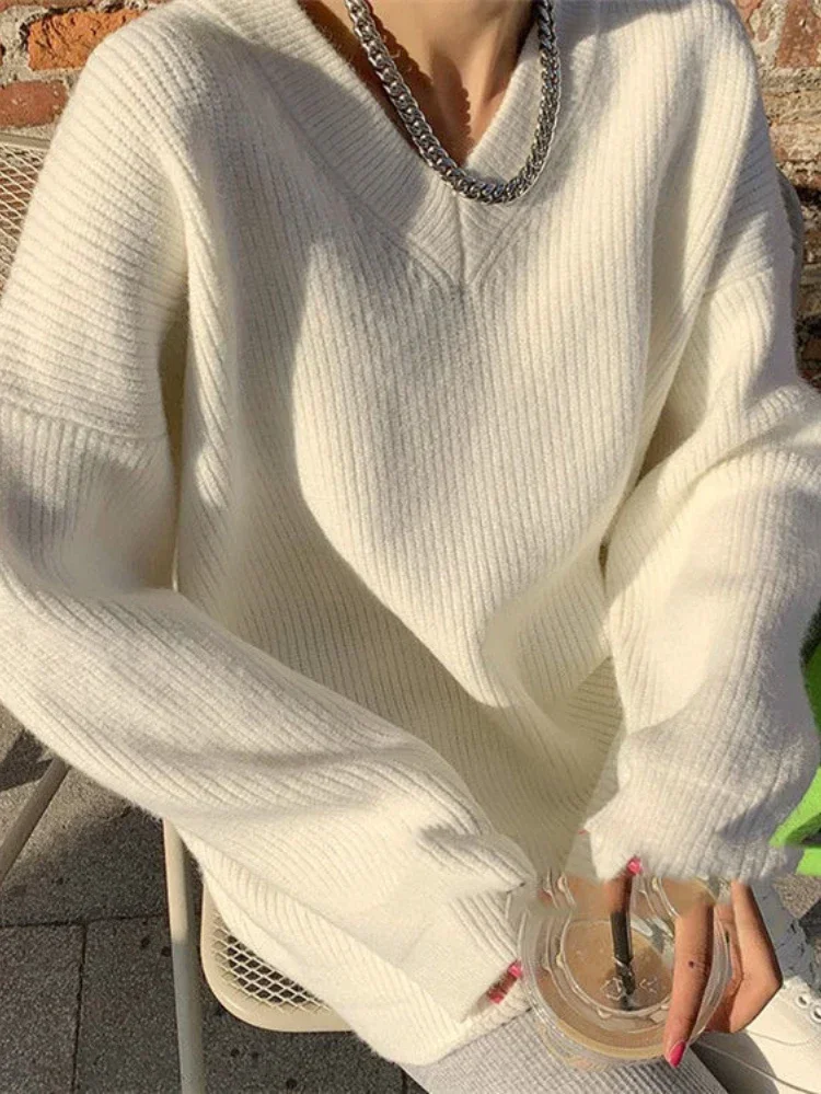 v neck sweater women's bulky sweaters