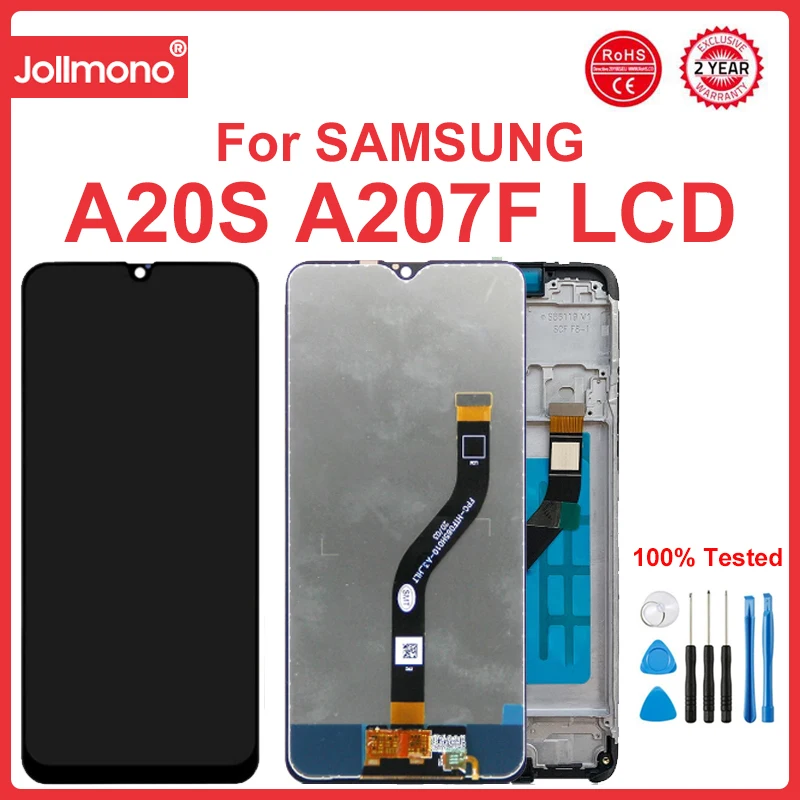 Schermo Da 6.5 "Per Samsung Galaxy A20S Display Lcd Touch Screen Digitale Con Cornice Per Samsung A20S A207 A207F A2070 Sostituzione