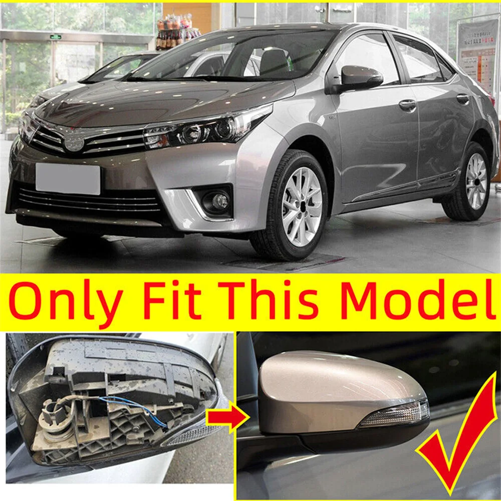 Side Mirror Cover Cap For 20142018 Toyota Corolla ABS