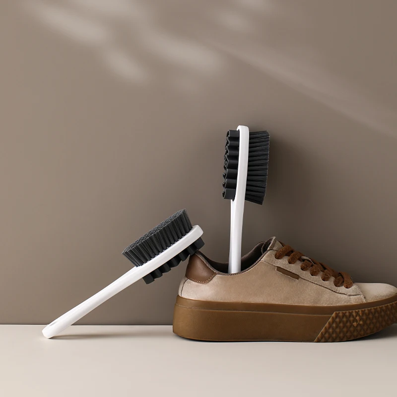 2 in 1 Scrub Suede Shoe Brush Double-sided Shoe Cleaning Brush Suede Cleaner Household Cleaning Soft TPR Laundry