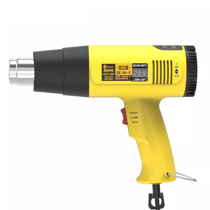 

Kailiwei 855A 220VThermostat Digital Display Hot Air Gun 2500W High Power Handheld Industrial Hot Air Blower Car Film Baking Gun