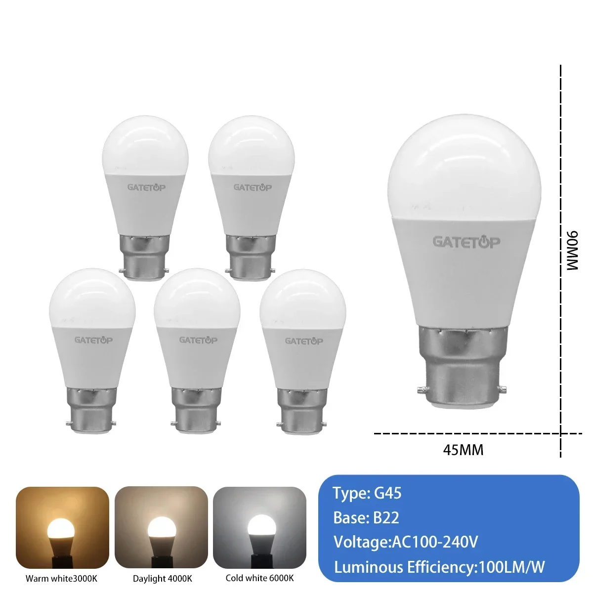 6pcs G45 B22
