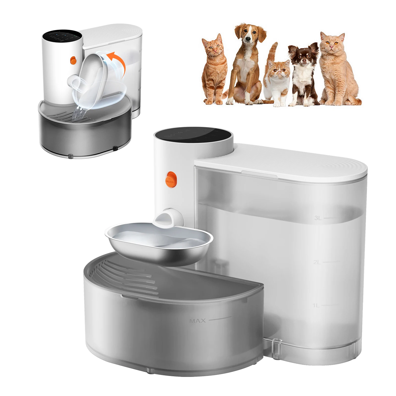 Automatic Stainless Steel Pet Water Dispenser - Purifying Bowl for Cats