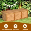 47 Gallon Acacia Wood Deck Box, Garden Backyard Storage Bench, Outdoor Storage Container for Patio Furniture Cushions a 4