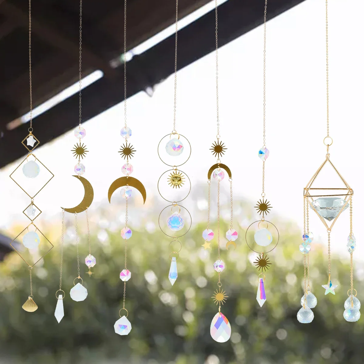 NewCrystal Suncatcher Colorful Crystal Prism Pendant Sparkling Crystal Hanging Ornament DIY Window Hanging Decoration