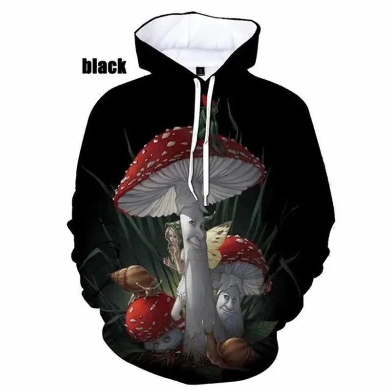 thumbnail image 1 of Sudadera con capucha con estampado 3D de hongos para hombre y mujer, sudadera con capucha de gran tamaño con estampado completo para primavera y otoño, ropa de diseñador para hombre, 1 of 4