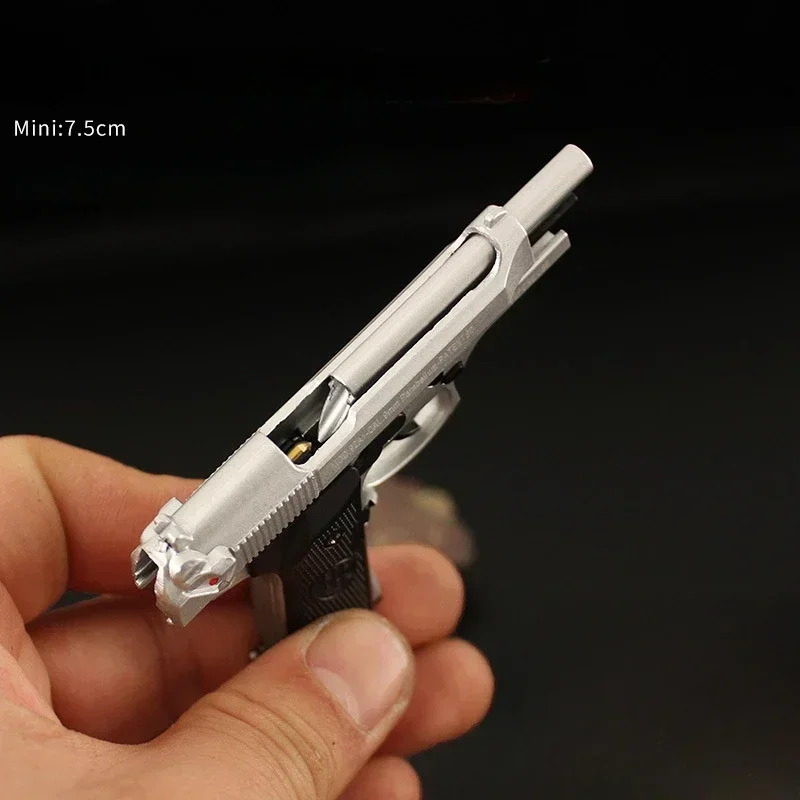 1:3 Mini 92F Pistol Model Alloy Detachable Assemblable Toy Keychain Pendant Metal Toy Gun Bag Decoration Boys Gift 6