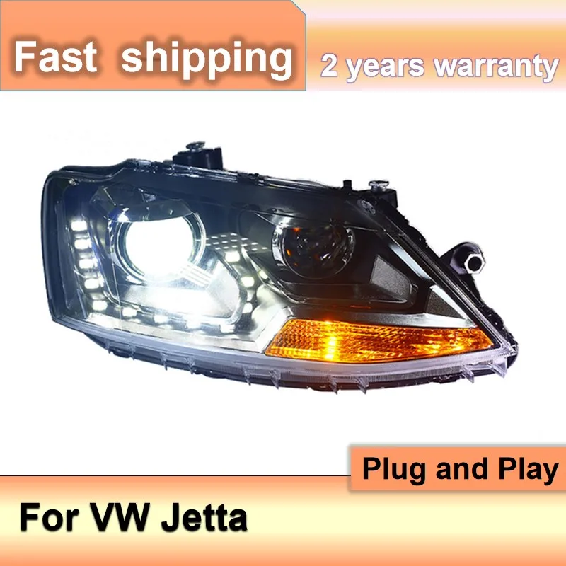 

Автомобильные аксессуары для фар VW Jetta MK6 фары 2011-2015 Jetta фары Светодиодные ДХО Биксеноновые линзы дальний и ближний свет Противотуманные фары