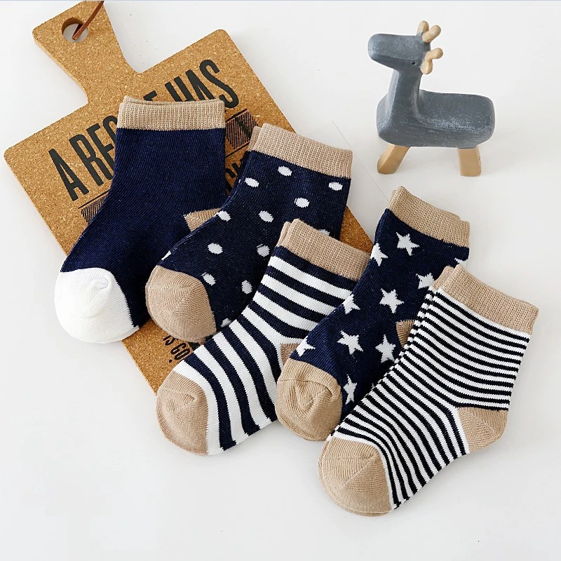 

5Pairs Baby Socks Newborn Baby Boy Socks 0-1-3-6Y Kids Pure Cotton Cartoon Design Soft Children's Socks for Girls