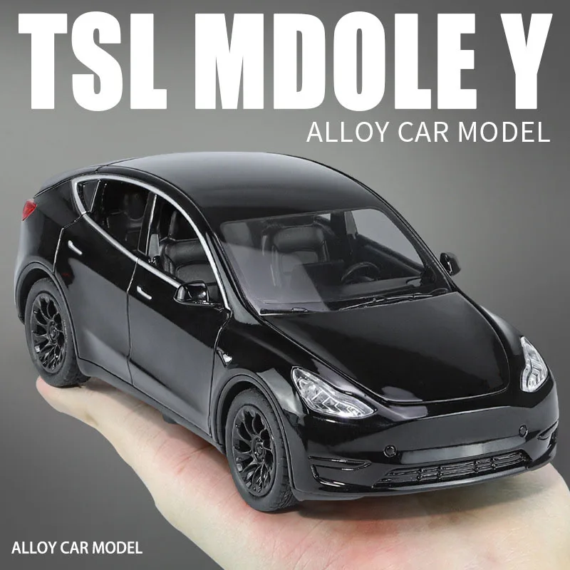 Hot 1:32 Scale Teslas Suv Model Y New Energy Vehicle Metal Diecast EV Car Pull Back Alloy Toys Collection For Kids Gifts
