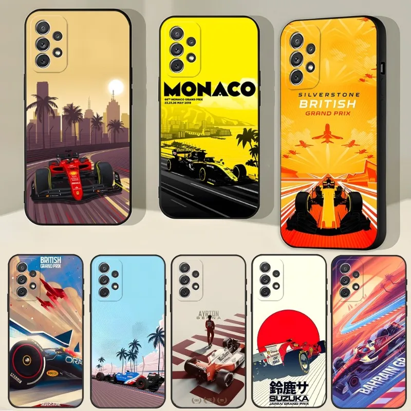 Custodia Per Telefono Per Auto Formula 1 Racing F1 Per Samsung Galaxy S23 S22 S10 S20 S30 S21 S8 S9 Pro Plus Cover Posteriore Con Design Ultra Fe