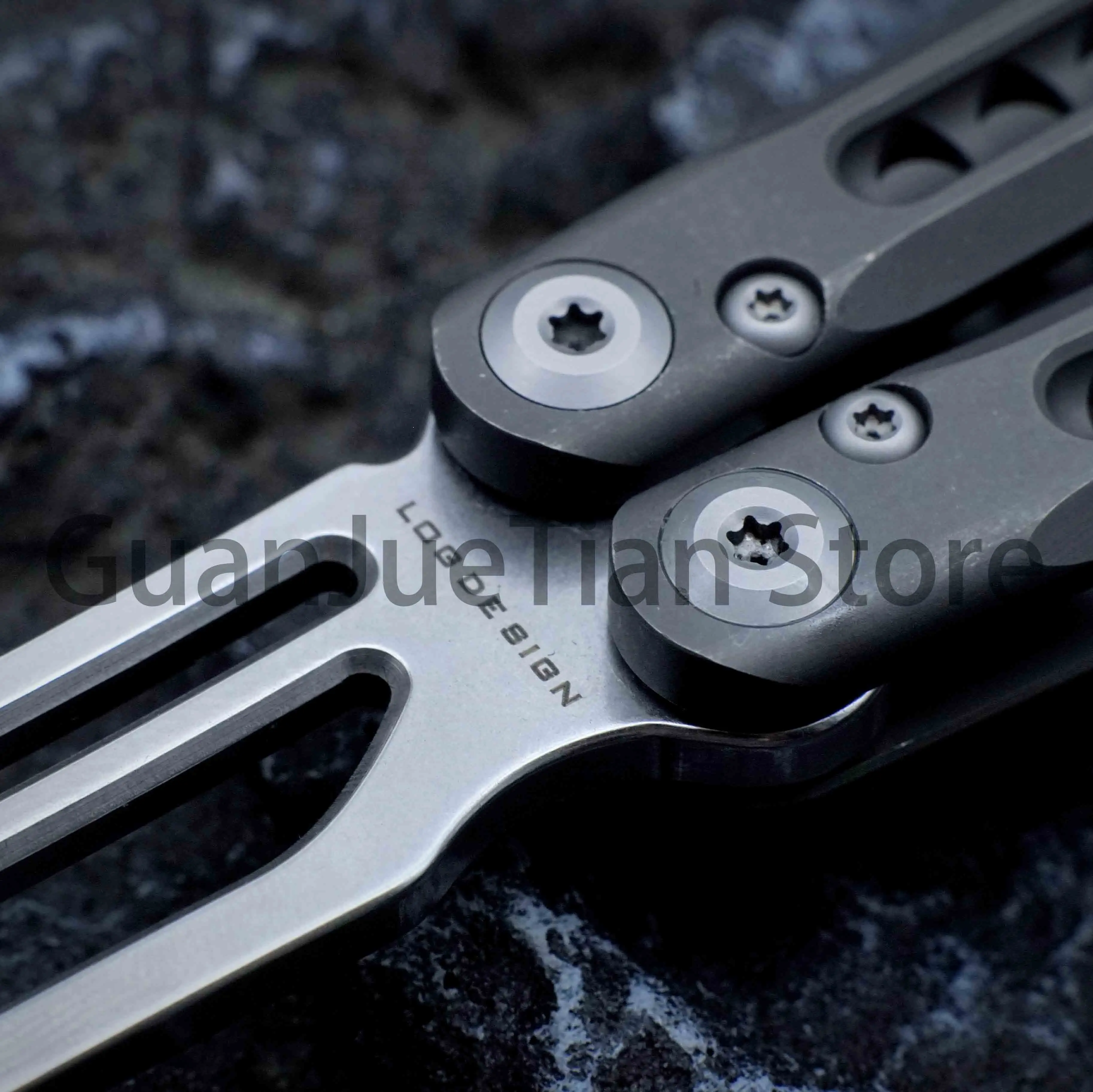 Log Ti Jian Balisong Butterflyknife Flipper Trainer Safe Edc Outdoor Knife  Titanium Handle M390 Blade Bushings System - Knife - AliExpress