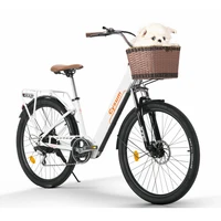 Stylish Women's 26" Electric Bike with Basket & Cup Holder