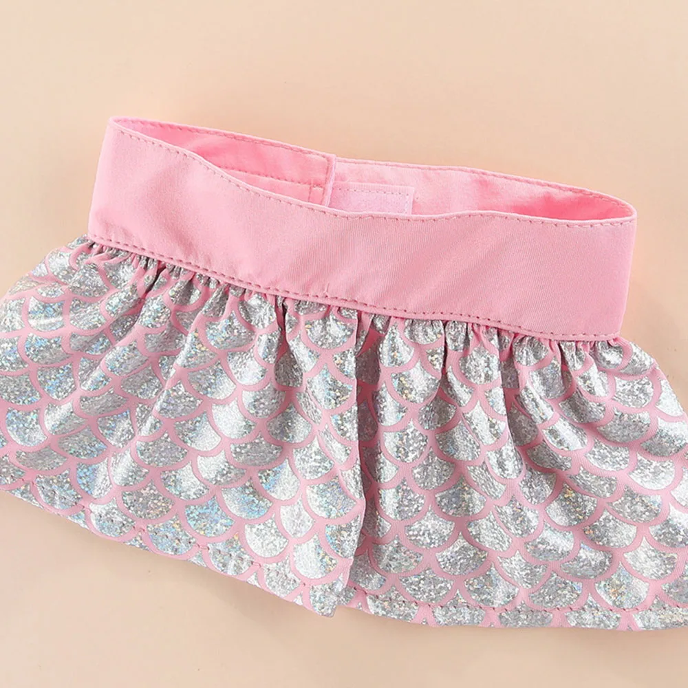 Pet Summer Clothes Puppy Dog Sexy Bikini Set Outdoor Beach Dog Cat Mermaid Swimsuit Adjustable Strap Bra and Skirt for Small