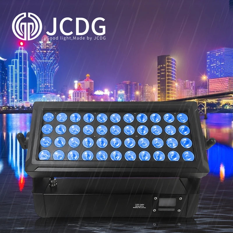 JCDG New Arrival Waterproof City 44pcs Led Color RGBW Wash Lyre 8W 4in1 Wall Washer Led Light for Outdoor Building Washing