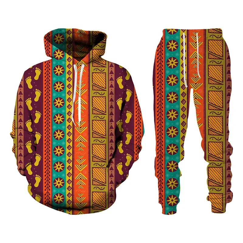 Folk-custom 3d Print Hoodies Trousers Suits Men Women Tracksuit 2pc Sets Long Sleeve Ethnic Style African Danshiki Y2k Clothes