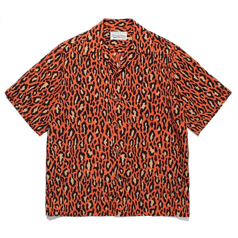 Classic Leopard Print WACKO MARIA Shirt High Quality Retro Short Sleeve Shirt Tops Mens Womens Hawaii Shirt 3