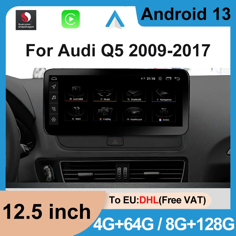 

8 Core 128G Qualcomm Android13 Car Radio For AUDI Q5 2009-2017 Carplay AUTO Multimedia DVD Player GPS Navigation Stereo Video 4G