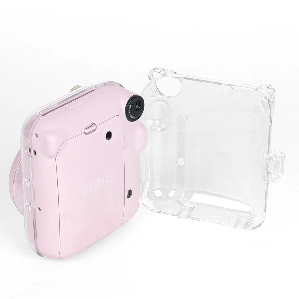 Transparent Camera Cover Protective Carrying Bag Cover Storage Bag Shoulder Strap for Fujifilm Instax Mini 12