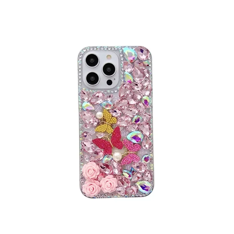 Luxury Bling Diamond Butterfly Flowers Rhinestone Case For Samsung GalaxyA70S A22 A32 A52 A51 A72 A73 A53 A33 A74 A54 A34 Cover