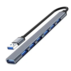 7 - Port USB 3.0 Hub with Type - C OTG Adapter for Enhanced Connectivity (USB Grey)