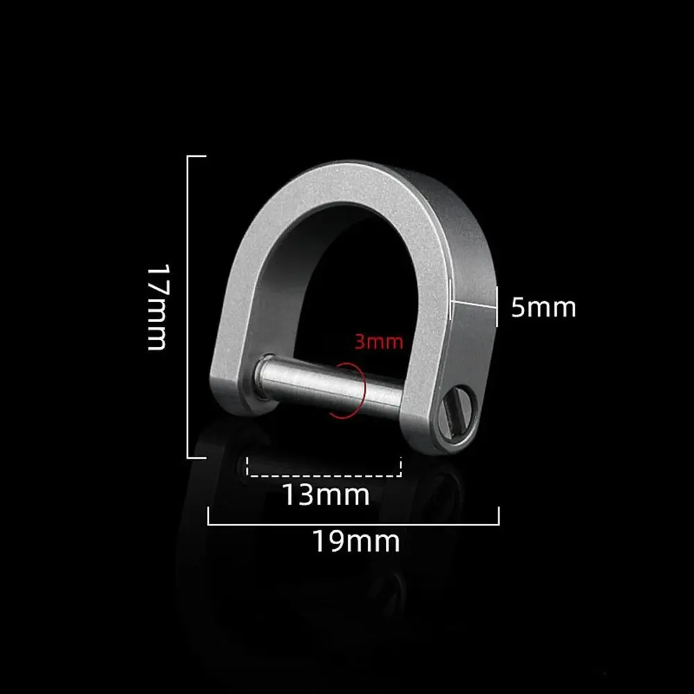 Titanium Alloy Horseshoe Buckles Carabiner D Bow Staples Shackle Key Ring Keychain Hook Bracelet