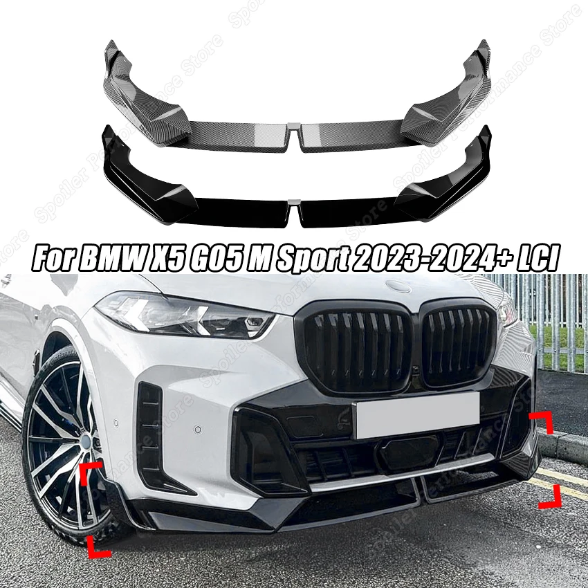 

Front Lip Bumper Lower Splitter Diffuser Kit Spoiler Guard For BMW X5 G05 M Sport 2023-2024+ LCI Protector Gloss Black Tuning